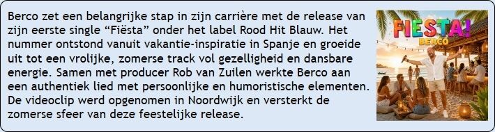 Nieuwste Single van Berco - Fiësta