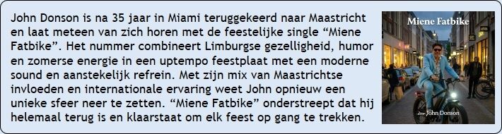 Nieuwste Single van John Donson - Miene Fatbike
